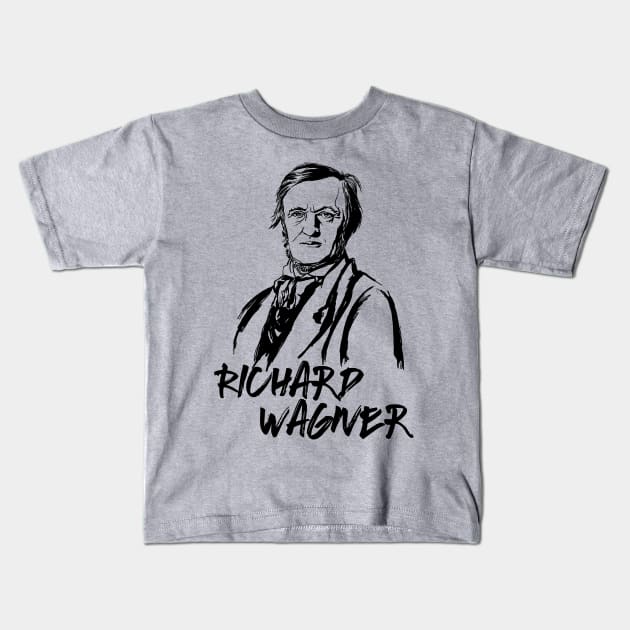 Richard Wagner Kids T-Shirt by Erena Samohai